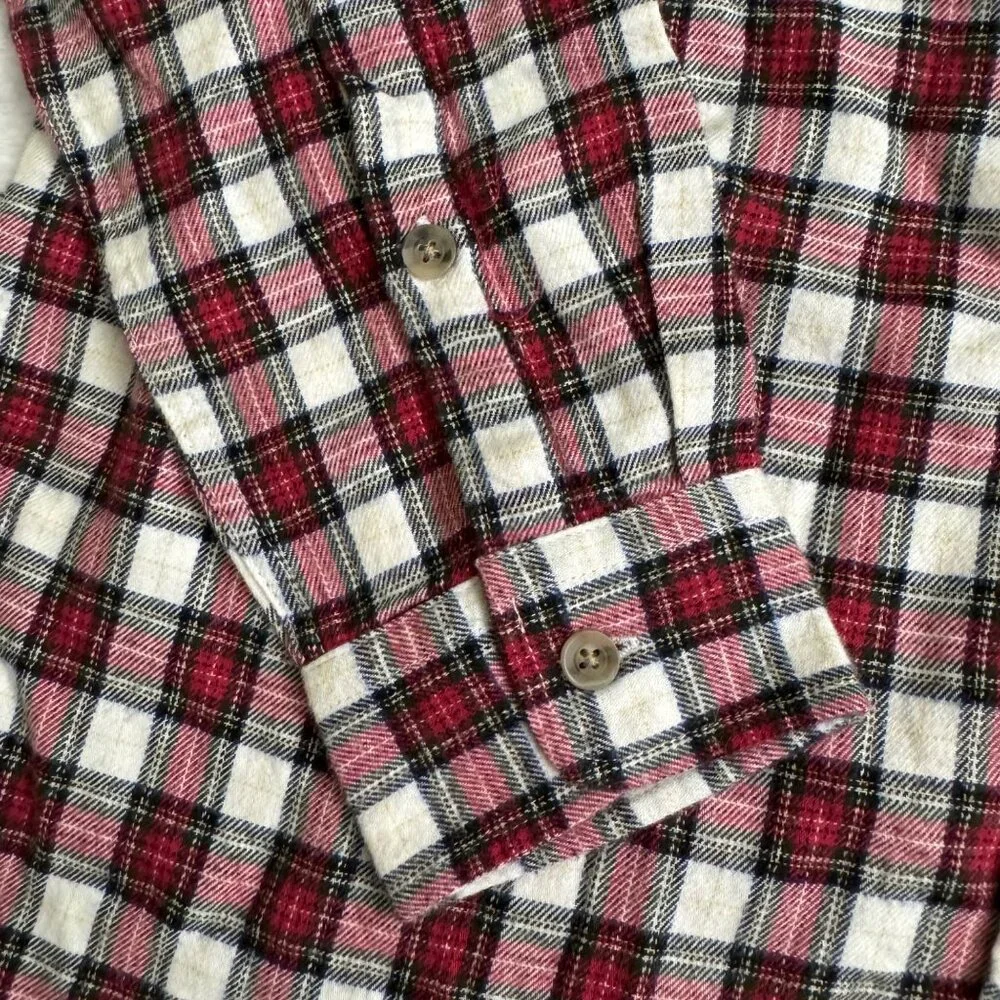 Marine Layer Kendall womens shirt red plaid button down sz medium Collared - Picture 10 of 12